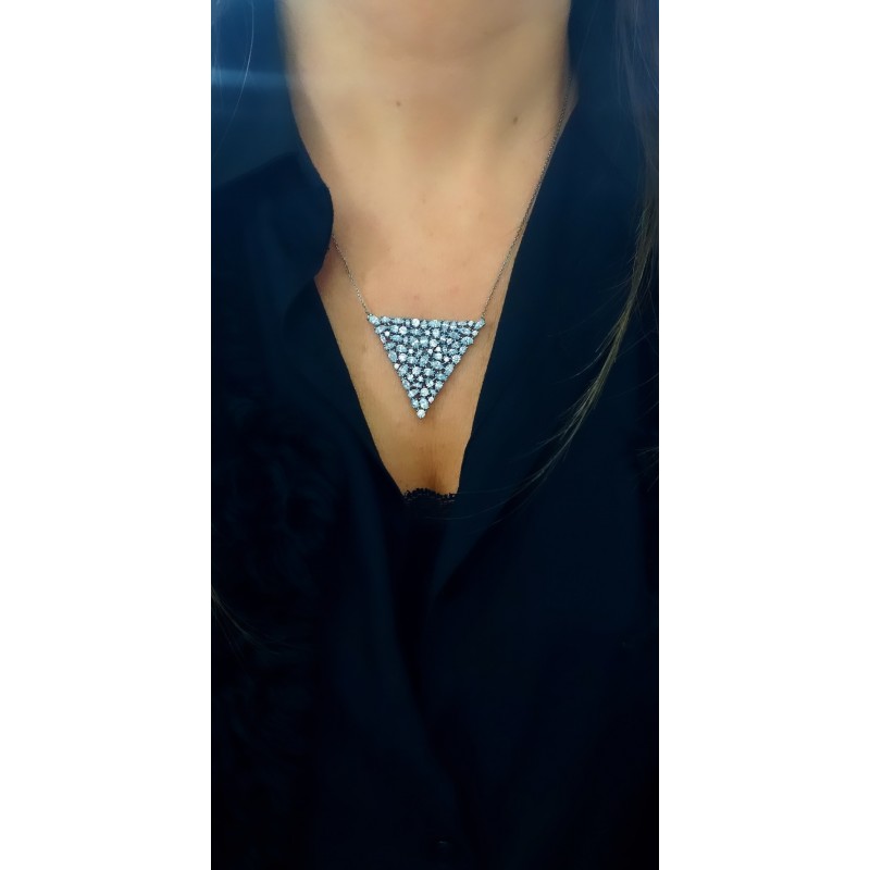 ÜÇGEN KOLYE TAŞLI 